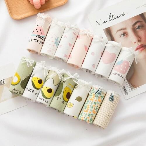 7 Pcs/Set Panties For Women Underwear Cotton Womens Panties Sexy Shorts Print Briefs Ladies Girls Sexy Lingeries Breathable