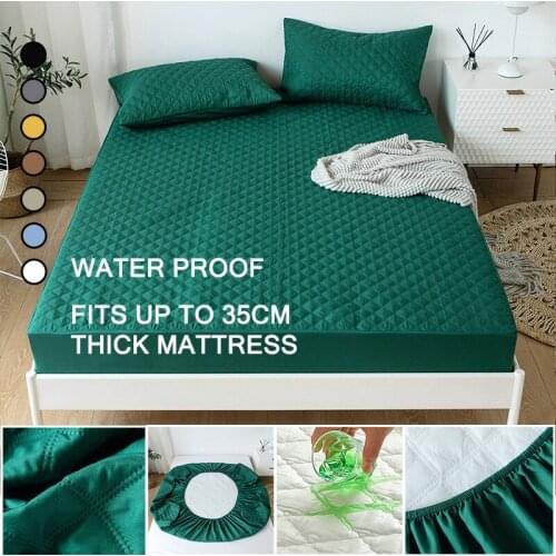Premium Quality Waterproof Mattress Protector Height 35cmCadar Single Queen King Waterproof Bedsheet Fitted Bedsheet With Rubber