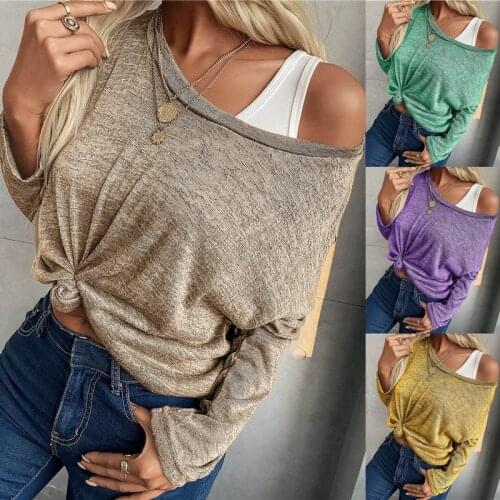 7 Colors Spring Fashion Streetwear Womens Long Sleeve Solid Color Woolen Plus Size Casual Tops Loose T-shirt Pullovers DAT017