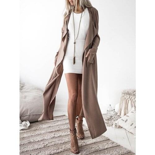 Women Ladies Long Sleeve Tops Cardigan Waterfall Jacket Outwear Long Coat wind coat