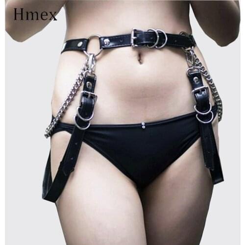 Punk Harness Lingerie Jartiyer Sexy Shoulder Waist Belt Goth Intimo Erotico Suspender black Belts For Women