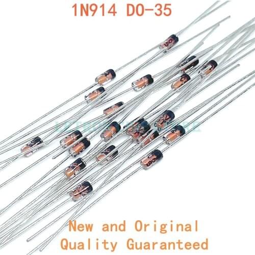 100PCS 1N914 200mA 100V DO-35 IN914 Small Signal Fast Switching Diodes Axial