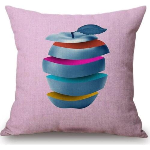 18 inches Pink Apple Car Animal Print Sofa Decorative Throw Pillow Cover Fashion Cotton Linen Horse Dinosaur Cushion Cover Cases