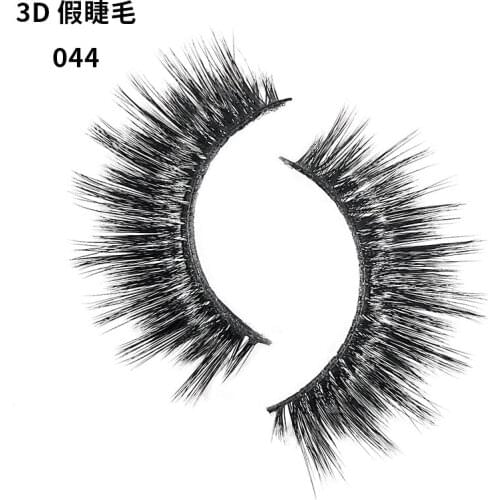 2018 New style 100% Real siberian 3D Mink Fur strip Cross false eyelash Long individual Eyelashes beautiful makeup tool 044