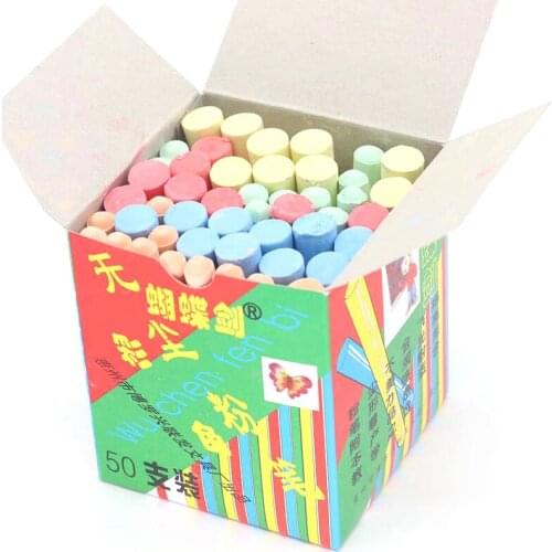 50Pcs Dustless White Drawing Chalk For School Education Chalks High Quality Stationary Office Supplies Marker White Tizas