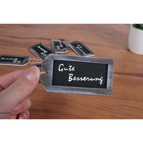 5p Wooden Tag Wooden Single Face Blackboards Pendant Craft Ornaments Graduation Teachers Day blackboard Rope Pendant +B