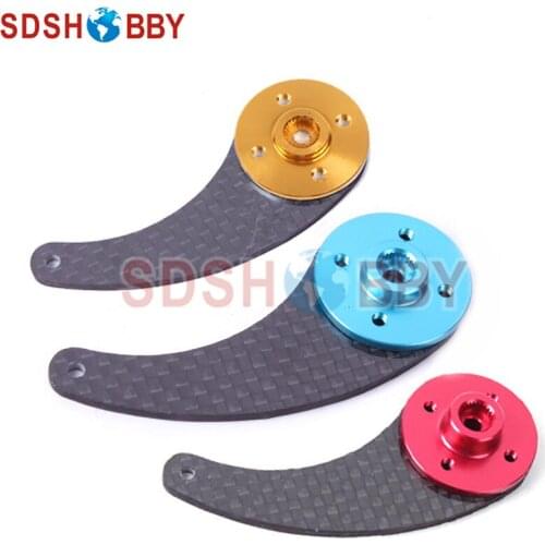 6STARHOBBY 50mm Carbon Fiber Single Servo Horn with 25T Futaba/ 24T Hitec/ 23T JR Servo Plate for 50-80cc Gasoline Airplane