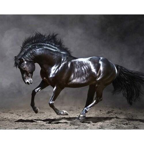 New 5D DIY Diamond Painting Horses Running Animals Embroidery Full Round Diamond Cross Stitch Rhinestone Mosaic Painting Gift