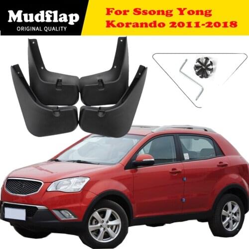 Car Mud Flaps For Ssang Yong Korando Mudguard Splash Guards Fender Mudflaps Accessories 2011 2013 2014 2015 2016 Front Rear 4pc