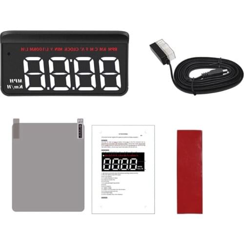 Car Universal Head-Up Windshield Display M5 HUD LED Projector Speed Warning System Alarm Meter Gauge Voltage for t.u.k. F19A