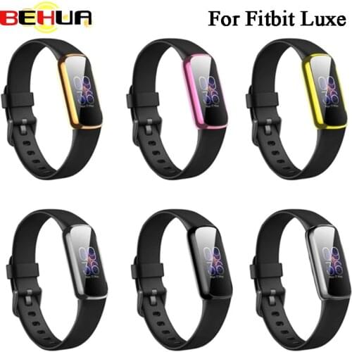 BEHUA Cases For Fitbit Luxe Smart Band Cover Full Screen Protector Soft TPU Plating Case Watch Accessory Shell Bumper Frame