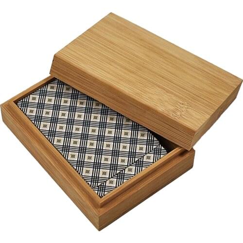 Storage Case for Poker Bamboo Box Holder for Poker Playing Cards