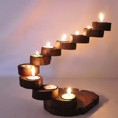 Wooden Candlestick Candle Holder Tea Light Geometric Moro Lighthouse Home Decoration Accessories Modern Nordic Mumluk Regime 55X