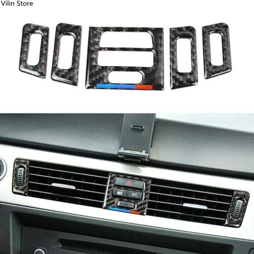 For BMW E90 E92 E93 Car Air Vent Outlet Interior Trim Carbon Fiber Accessories