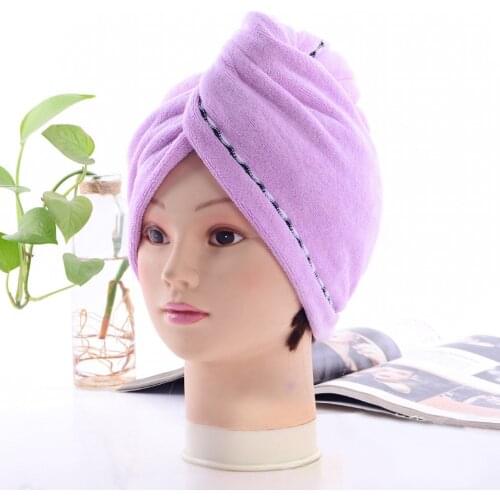 Shower caps Rapided Drying Hair Towel Quick Dry Hair Hat Wrapped Towel Bathing Cap 2PCS (blue+purple)
