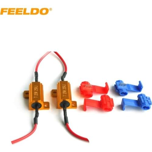 FEELDO 1Set Car 25W 6ohm LED Load Resistors For Turn Signal Light Fix Bulb Out/Error/Blink Adapter #MX1881