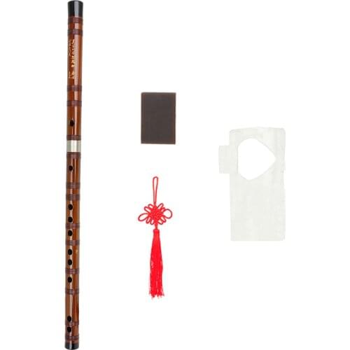Flute Bitter Bamboo Key of F/D/E/G/C Dizi Traditional Chinese Handmade Woodwind Instrument with Storage Bag Chinese Knot