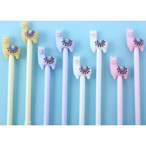 36PCS Korean-Style Stationery Cute Big-Eyed Alpaca Gel Pen Creative Primary School Student Signature Pen