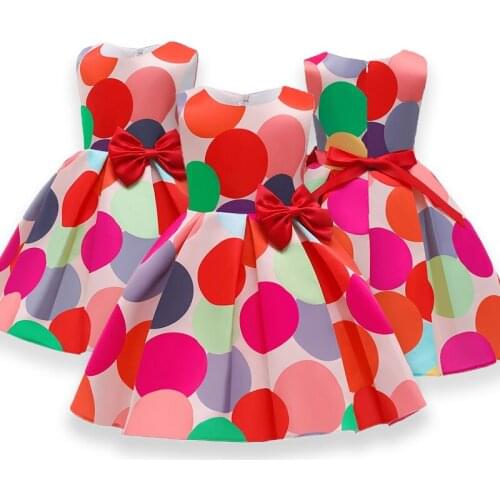 Easter Clothes 2021 New Children Clothing Little Girl Vest Dresses For Girls Princess Dresses Polka Dot Printing Elegant Dresses