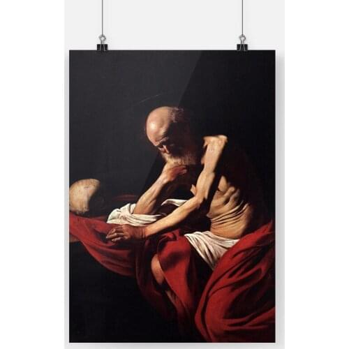 Penitent Saint Jerome Caravaggio Painting Canvas poster wall Art decor Living room Bedroom Study Home Decoration Prints