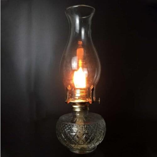 Kerosene Lamp Classic Nostalgia Vintage Smokeless Oil Light Glass Accessories Decoration Lantern For Fireplace Night Lights