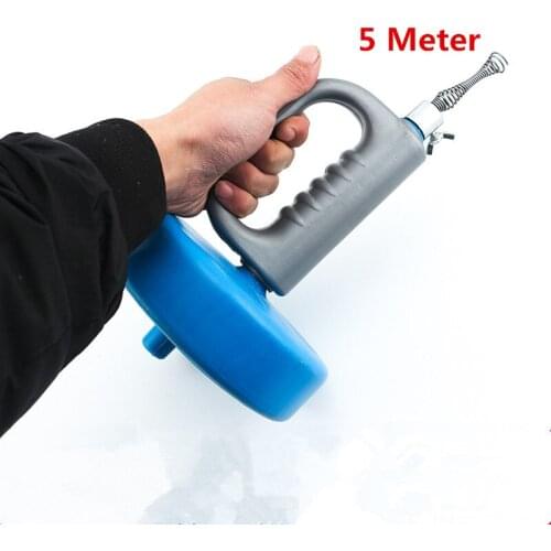 China Supplier 5m Kitchen Toilet Sewer Pipe Dredger Cleaning Snake Spring Pipe Rod Sink Drain Cleaner