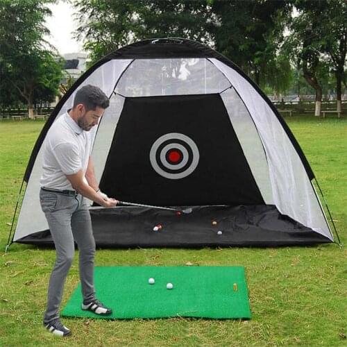Indoor 2M Golf Practice Net Tent Golf Hitting Cage Garden Grassland Practice Tent Golf Training Equipment Mesh Outdoor XA147A