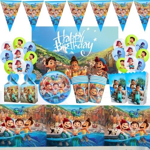 Luca Boys&Girls Birthday Party Decoration Disposable Tableware Set 1-9years Old Birthdays Balloons Baby Shower Disney Theme