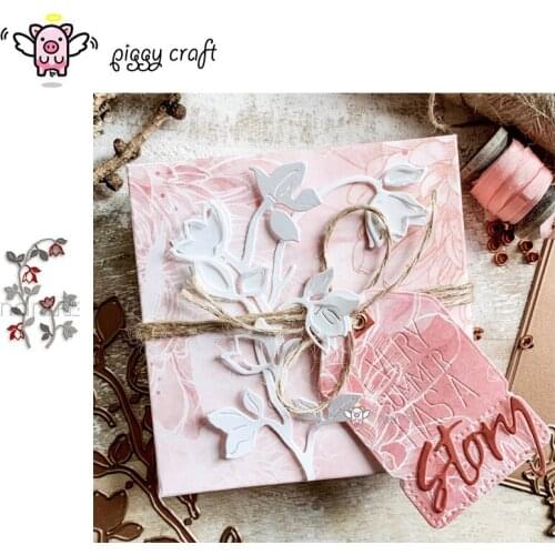 Piggy Craft metal cutting dies cut die mold Flowers branches leaves Scrapbook paper craft knife mould blade punch stencils dies