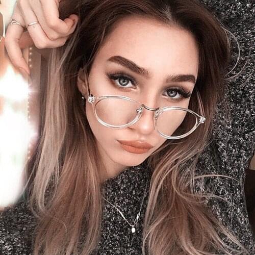 Higodoy Small Transparent Round Women Glasses Frame Vintage Clear Spectacle Computer Eyeglasses Frame Fashion