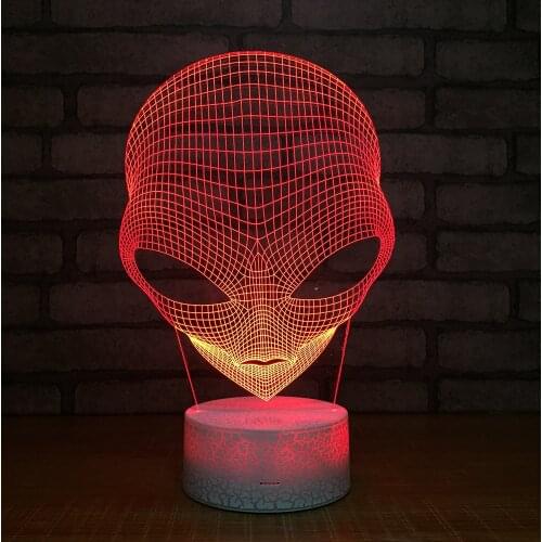 New Alien Colorful 3d Night Light Creative Touch Led Floor Stall Decorative 3d Lamp Mask Halloween Skull Mask Led Night Light