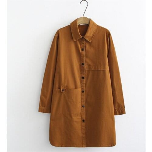 New Spring Autumn Coat Solid Single-Breasted Coat Female Windbreaker Loose Plus Size Trench Coat Women HK388