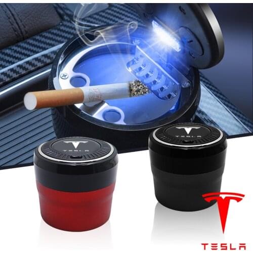 Car ashtray cenicero abs led Push button switch for tesla model 3 model X model s model Y Car Accessories