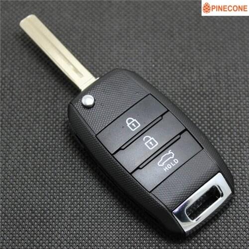 PINECONE for KIA SPORTAGE K5 2015 2016 Car Key Case 3/4 Buttons Uncut TOY40/ HYN14 Blade Replace Remote Flip Car Key Fob Shell