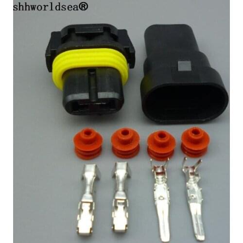 Shhworldsea 9006 HB4 Bulb Connector Female Socket Waterproof Terminal Pins Fit For 9006 HB4 HID Xenon Light Bulb Adapter Plug