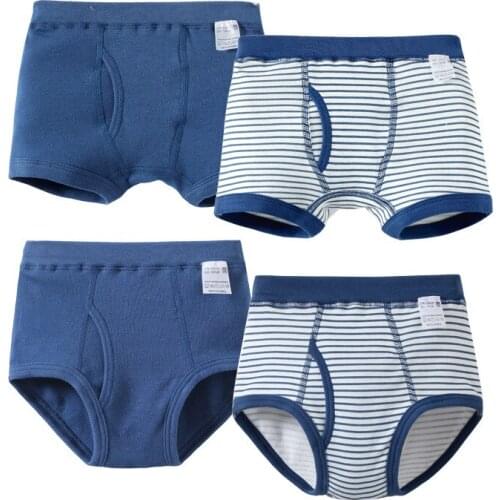 4pcs/lot Striped Boy Panties High Quality Cotton Children Breathable Underwears Boxer Panties for Boys Kids Shorts Pants
