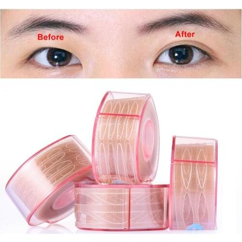 100PCS/Box Ultra Invisible Eyelid sticker Lace Fiber Eyelid Lifting Tape Natural Waterproof Sweatproof Big eyes Eyelid sticker