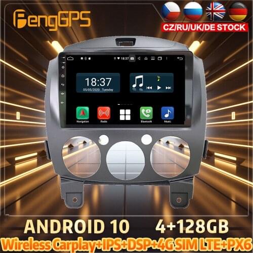 128G Android10 PX6 DSP For MAZDA 2 2010 2011 2012 Car DVD GPS Navigation Auto Radio Stereo Video Multifunction CarPlay HeadUnit