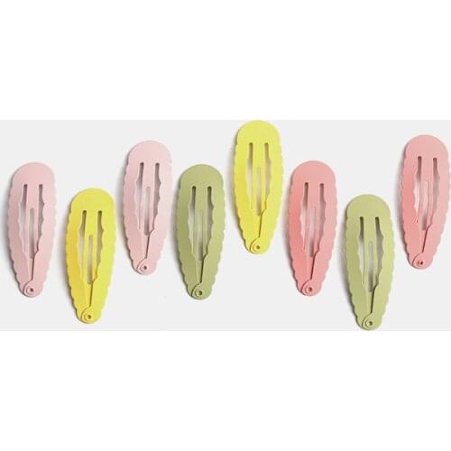 2021 New Design Laciness Oval Shape Colorful Metal Snap Hair Clip Hair Pins For Little Girls