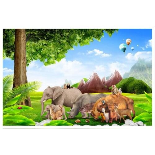 Customized 3d wallpaper 3d wall murals wallpaper Super 3D green grassland, trees, mountains, background living room wallpaper