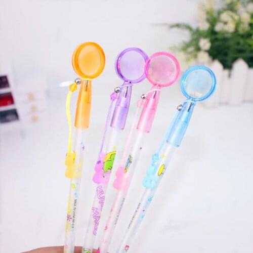 1PC Creative Magnifying Glass Ballpoint Pen Cute Cartoon Pupils with Prizes Blue Writing Prize Cute School Supplies Stationery