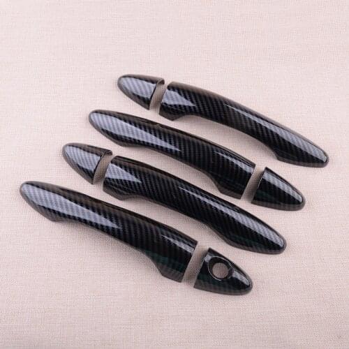 8Pcs Carbon Fiber Style Black ABS Exterior Door Handle Cover Trim Fit for Kia Optima K5 2011 2012 2013 2014 2015 Accessories
