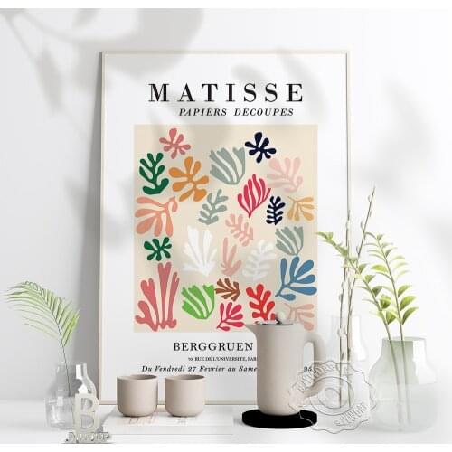 Henri Matisse Abstract Poster, Coral Leaf Wall Art Canvas Painting, Nordic Posters And Prints Wall Pictures Living Room Decor