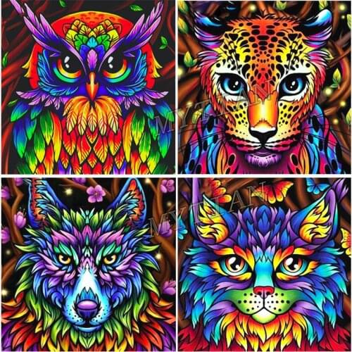 Full square/round drill 5D diy diamond painting animals cat owl diamond embroidery pattern cross stitch kit mosaic home decor