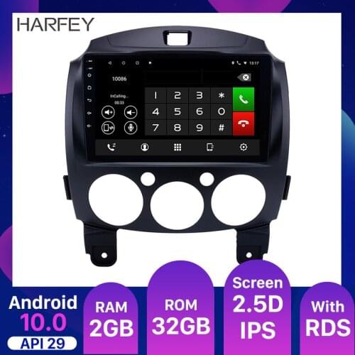 Harfey 9inch Car Multimedia Android 10.0 GPS Head Unit car Radio player For 2007 2008-2014 MAZDA 2/Jinxiang/DE/Third generation
