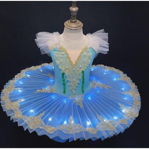 Luminous Led Light Professional Ballet Tutu Black Swan Lake Adult Kids Ballet Dance Costume Girls Women Ballerina Dress Party