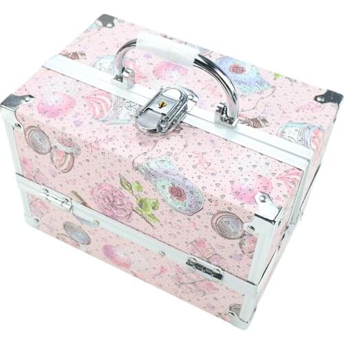 BQAN Large Capacity Double-Opening Aluminum Alloy Portable Storage Cosmetic Case Nail Beauty Makeup Case With Lock Jewelry Box