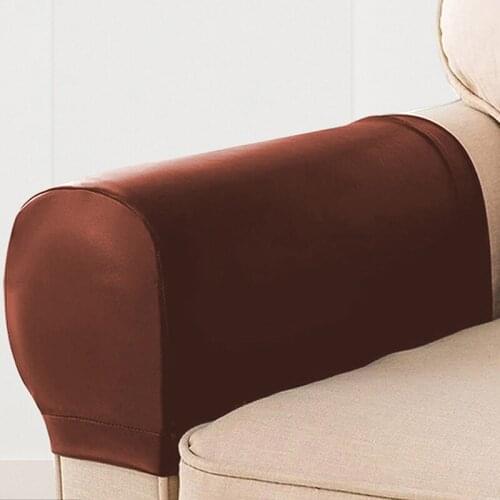 1 Pair Sofa Armrest Cover for Living Room Removable PU Leather Arm Stretch Chair Protector Armchair Covers Armrest Couch
