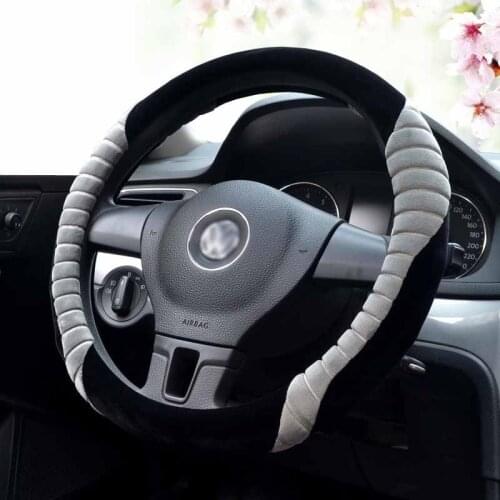 Winter 6 colors Steering Wheel Cover Plush Fur Car Steering-Wheel Covers Auto Wheels Case 35/36/37/38/39/40 cm Drop Shipping