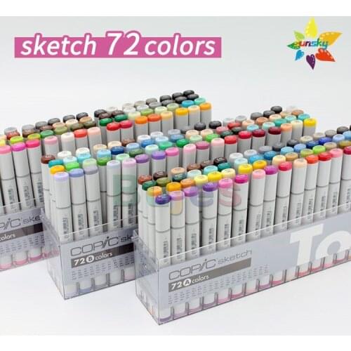 COPIC Sketch Second generation marker 72 color A B C D E series box set Double headed Oval pen body Square head 6mm/Soft head